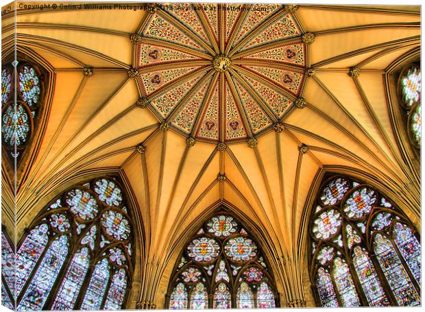 Vaulted Ceiling -The Chapter House - York Minster Canvas Print by Colin Williams Photography