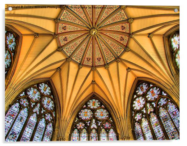 Vaulted Ceiling -The Chapter House - York Minster Acrylic by Colin Williams Photography