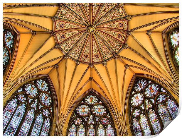 Vaulted Ceiling -The Chapter House - York Minster Print by Colin Williams Photography