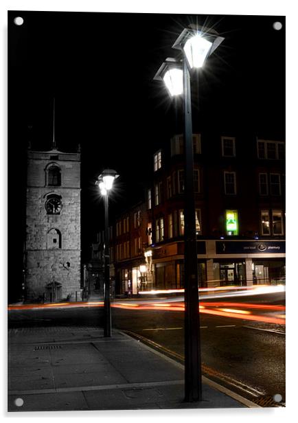 Morpeth Clock Tower Acrylic by Michael Thompson