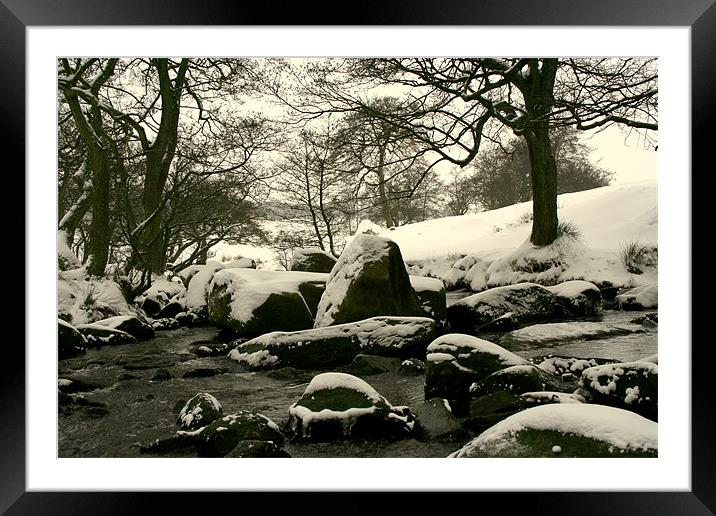 Frozen River Framed Mounted Print by carl wood
