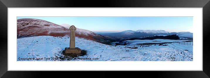 Skiddaw Shepherds Monument Framed Mounted Print by Janet Tate
