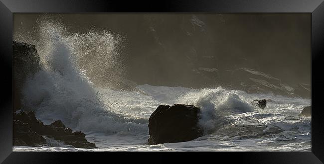 Crashing Waves Framed Print by barbara walsh