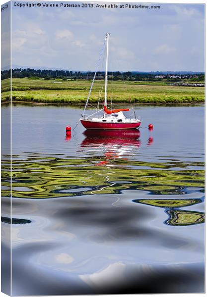 Solitary At Irvine Harbour Canvas Print by Valerie Paterson
