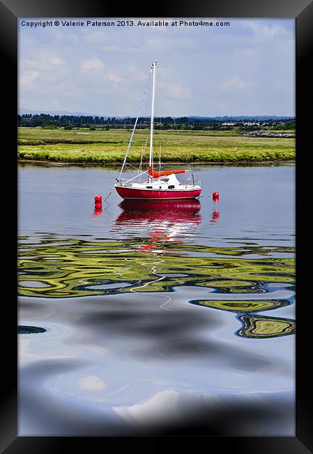 Solitary At Irvine Harbour Framed Print by Valerie Paterson