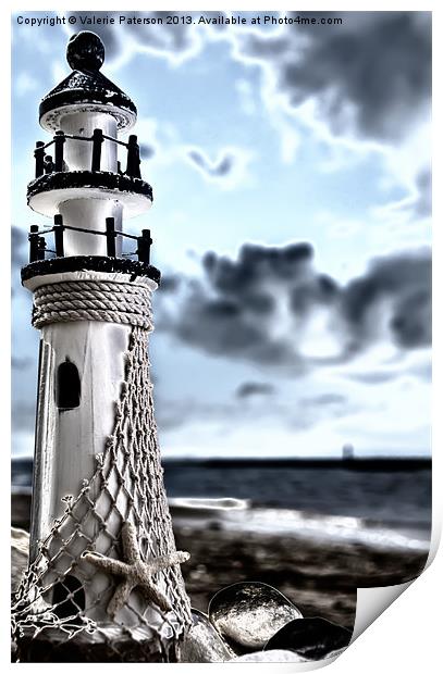 Little Lighthouse Print by Valerie Paterson