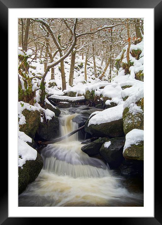 Winter In Padley Gorge Framed Mounted Print by Darren Galpin