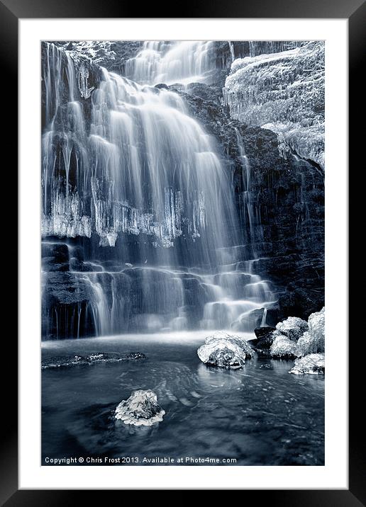 Ice Rocks at Scaleber Force Falls Framed Mounted Print by Chris Frost