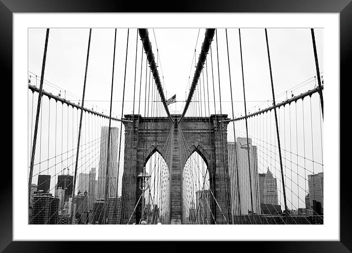 Brooklyn Bridge Framed Mounted Print by Megan Winder