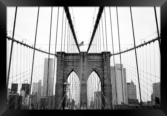 Brooklyn Bridge Framed Print by Megan Winder