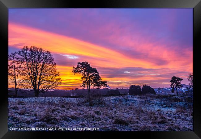 Sunrise, Winter, Snow, Dumfries Framed Print by Hugh McKean
