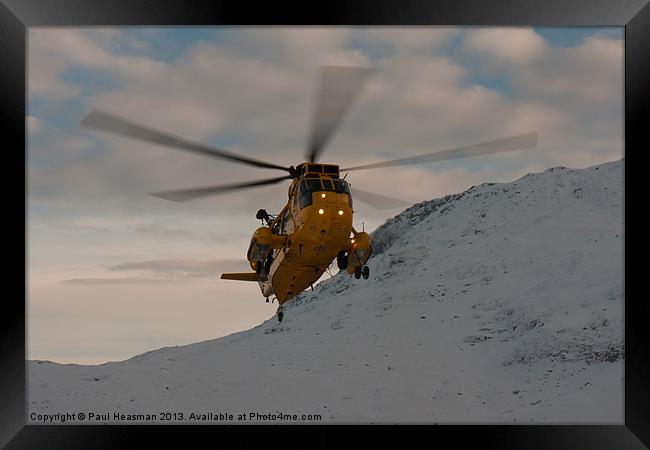 Seaking Rescue Helicopter Framed Print by P H