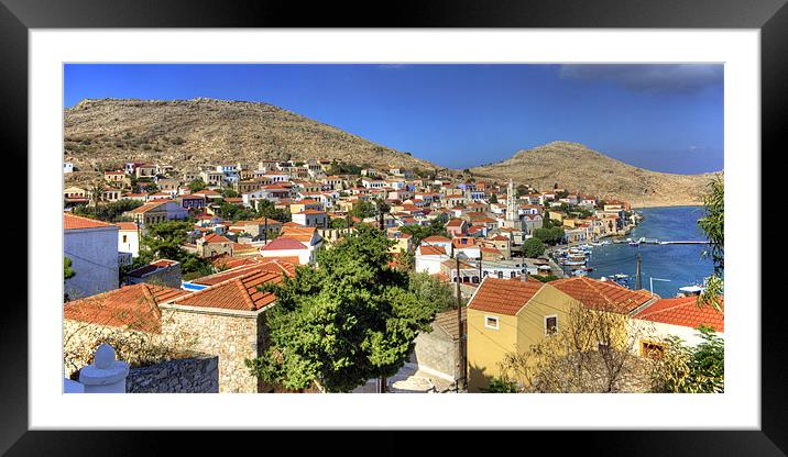 Nimborio Village and Bay Framed Mounted Print by Tom Gomez