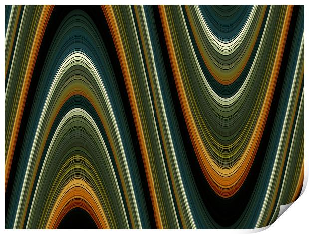 coloured waves Print by Heather Newton