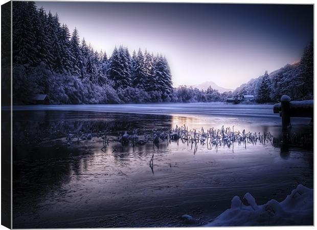 Loch Ard, Frozen In Time. Canvas Print by Aj’s Images
