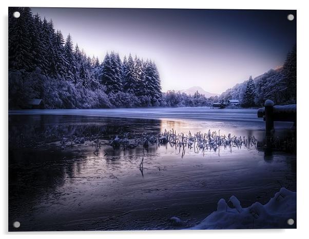 Loch Ard, Frozen In Time. Acrylic by Aj’s Images