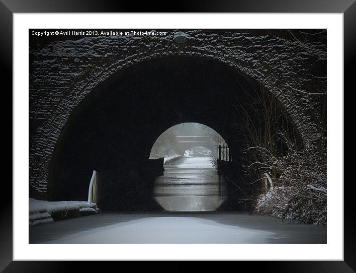 Snowing Oxford Canal Newbold Tunnel Framed Mounted Print by Avril Harris