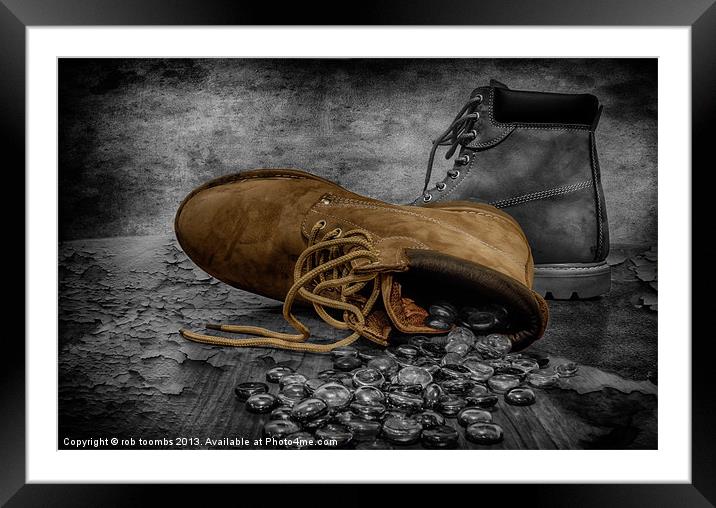 PEBBLES N BOOTS Framed Mounted Print by Rob Toombs