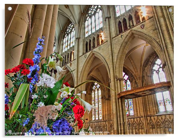 Flowers York Minster Acrylic by Colin Williams Photography