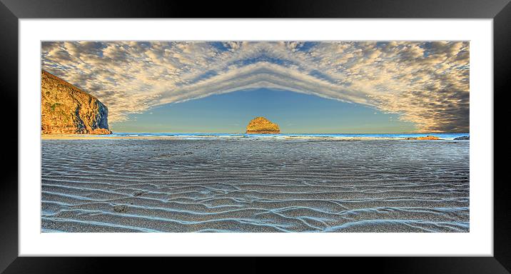 Trebarwith Strand Panorama Framed Mounted Print by Dave Bell