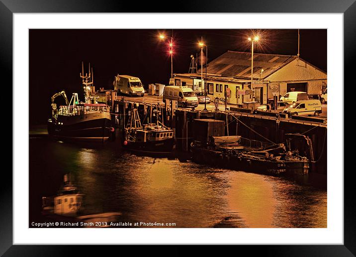 A night at Portree pier Framed Mounted Print by Richard Smith