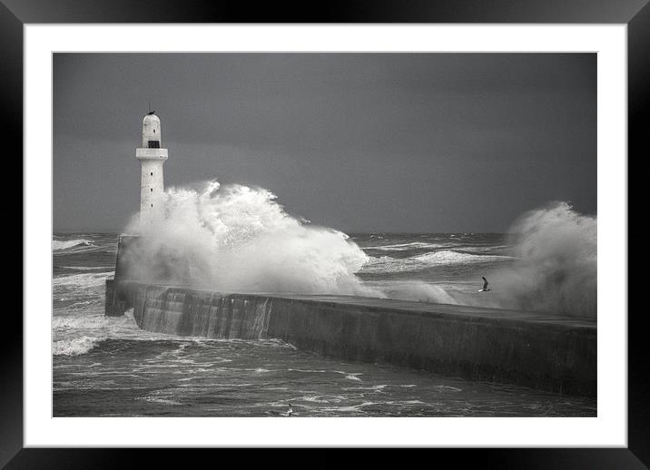 Aberdeen Winter Waves Framed Mounted Print by Vicky Mitchell