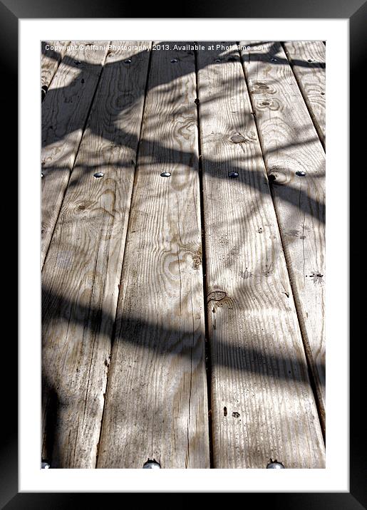Wooden shadows Framed Mounted Print by Alfani Photography