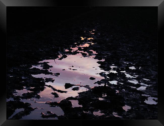 reflective mud puddle Framed Print by Seth jones