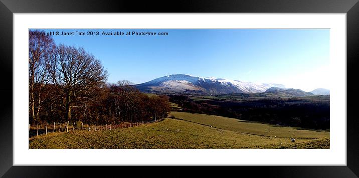 Skiddaw Cumbria Lake District Framed Mounted Print by Janet Tate
