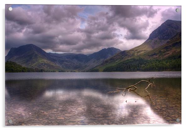 Buttermere looking towards Fleetwith Pike Acrylic by Stuart Gennery