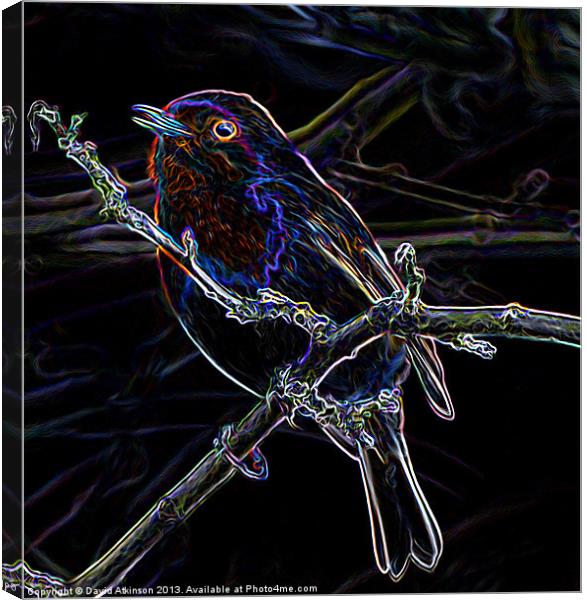 GLOWING EDGE BIRD Canvas Print by David Atkinson