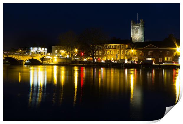 Henley Night scene Print by Oxon Images