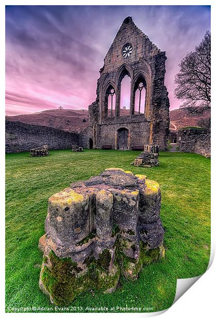 Old Abbey Print by Adrian Evans