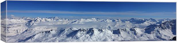 Grande Casse Summit Panoramic Canvas Print by Kevin Warner