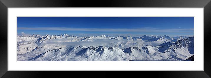 Grande Casse Summit Panoramic Framed Mounted Print by Kevin Warner