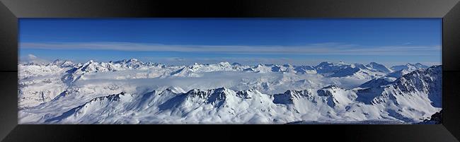Grande Casse Summit Panoramic Framed Print by Kevin Warner