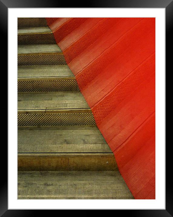 red stairs Framed Mounted Print by Heather Newton