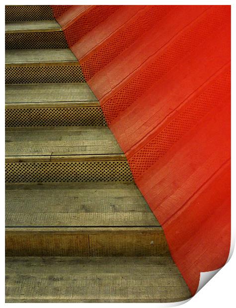 red stairs Print by Heather Newton