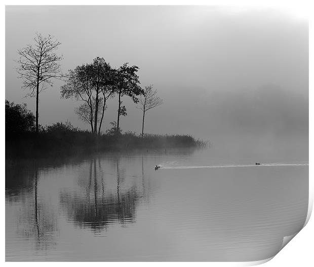 Loch Ard in Mist Print by Maria Gaellman