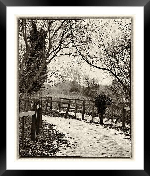 Snowy Path Framed Mounted Print by Kim Slater