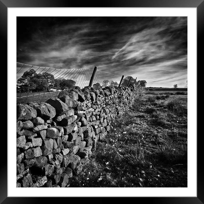 dry stone walls Framed Mounted Print by meirion matthias