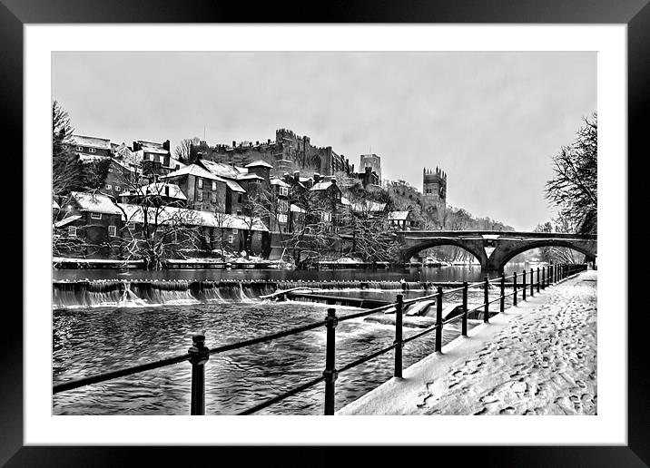 Durham Cathedral in Winter Framed Mounted Print by Northeast Images
