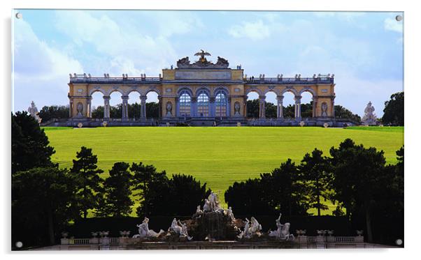 Schonbrunn Hilltop Gloriette, Roman Ruin, Vienna Acrylic by Linda More