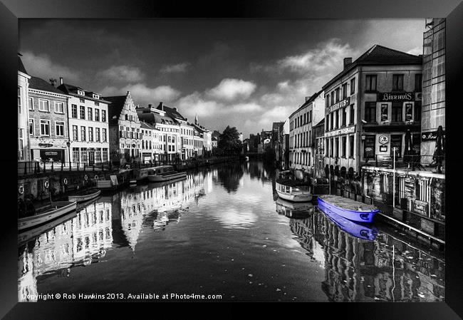 Reflections of Gent with blue Framed Print by Rob Hawkins