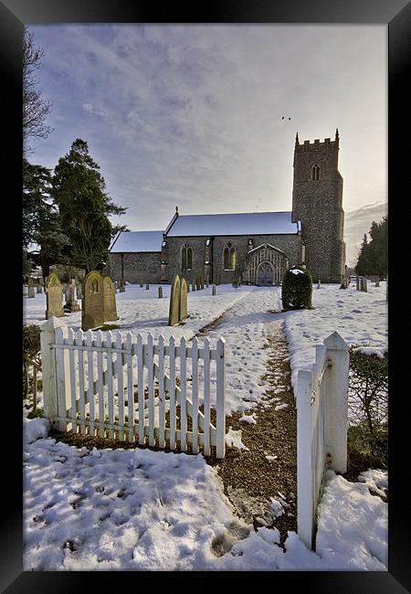 St Marys Tharston Framed Print by Darren Burroughs