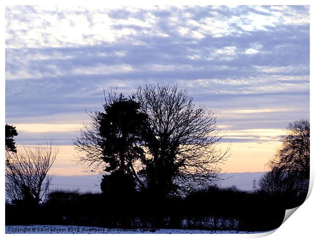 A winters evening Print by carin severn