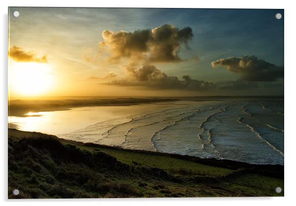 Saunton Sands Acrylic by Dave Wilkinson North Devon Ph