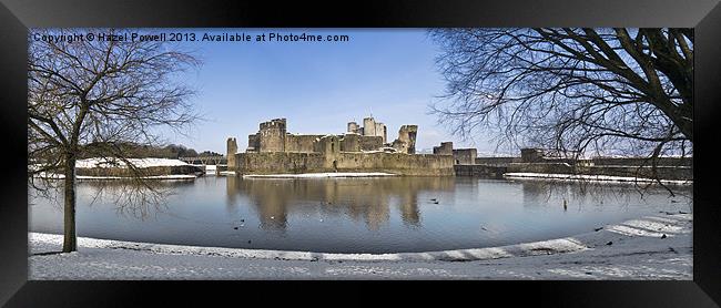 Caerphilly Castle winter time Framed Print by Hazel Powell