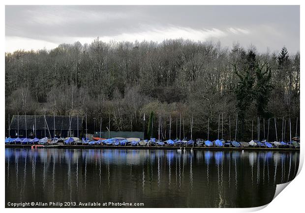 Reservoir Reflection Ardingly West Sussex Print by Allan Philip