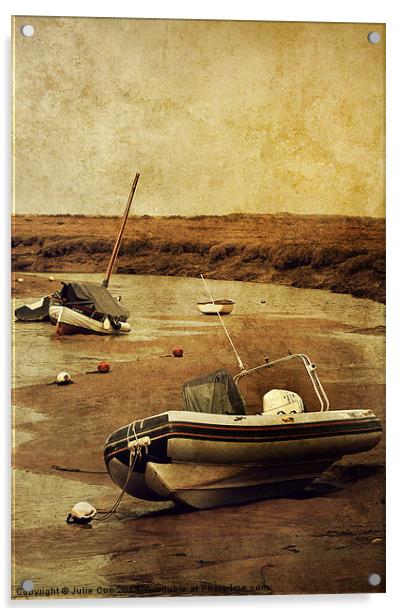 Blakeney Boats Acrylic by Julie Coe
